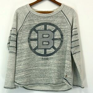 Boston Bruins Crew Sweatshirt Women's Small NHL Hockey Fan CCM Sport Logo Cheer